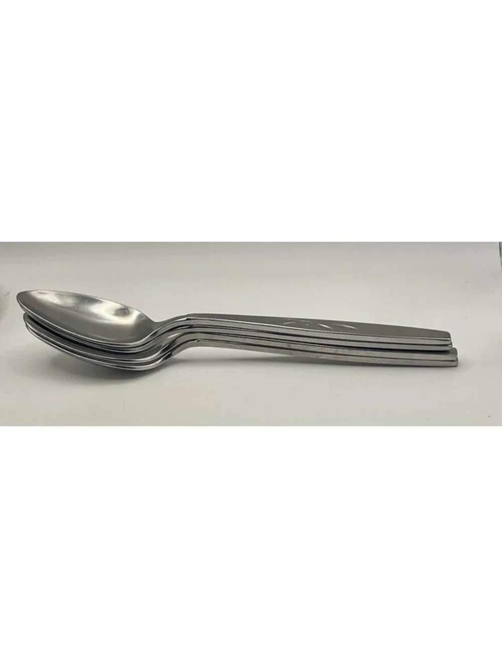 4- ONEIDA HEIRLOOM Cube Mark WILL O' WISP Stainless Teaspoon Lot ~6 1/8
